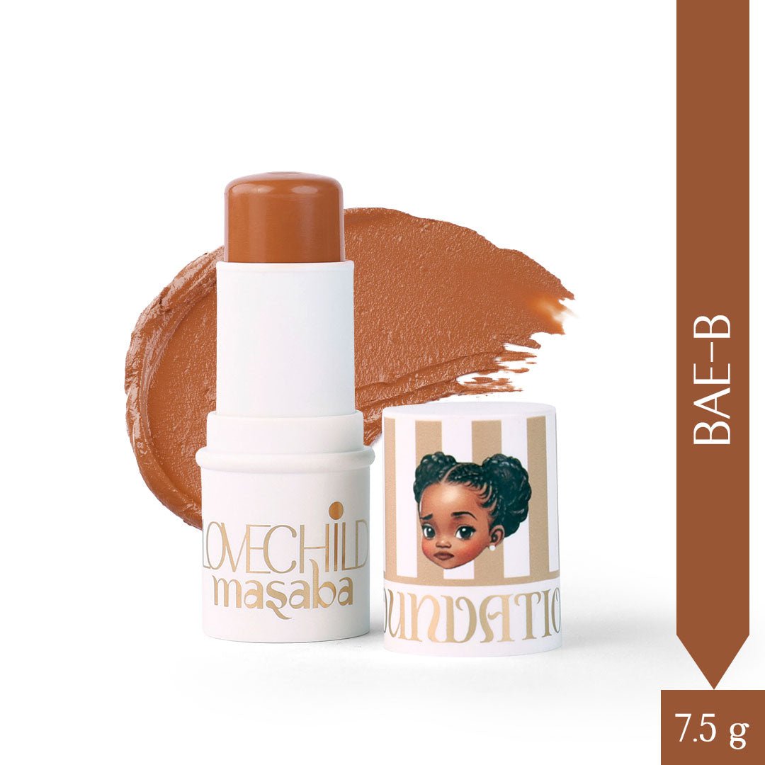 Bae-B - Mini Masaba Foundation Makeup Stick (Deep) Easy To Blend, Mattifying Coverage LoveChild by Masaba