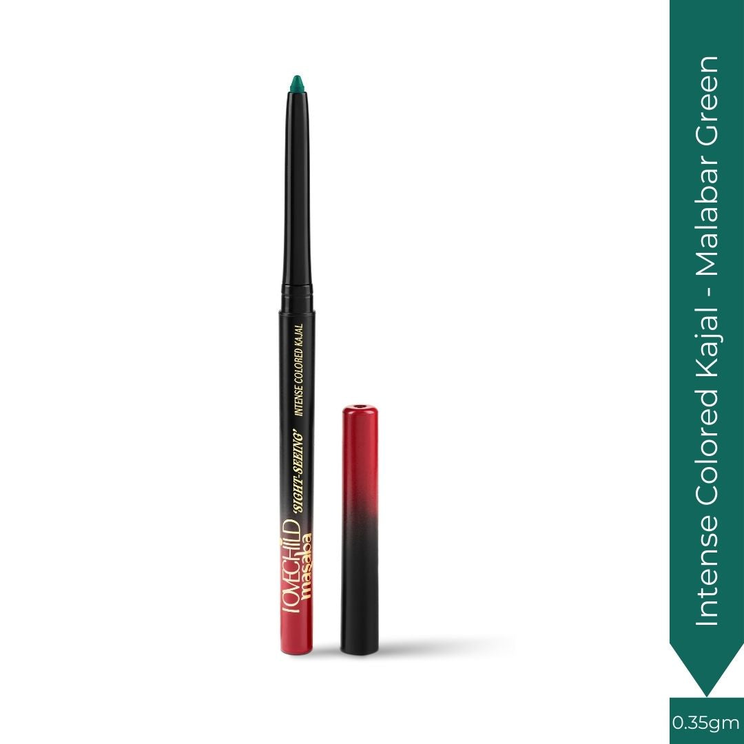 Malabar Green- Sight-seeing Intense Colored Kajal  (Dark Green) Water-proof & Smudge-proof