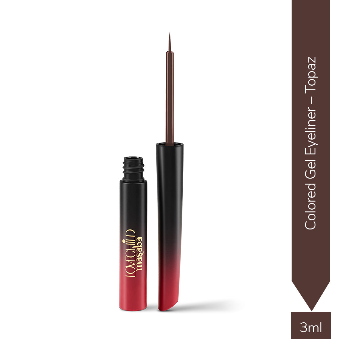 Topaz- Crystal Crush - Waterproof Colored Gel Eyeliner  (Brown) HD Gloss Finish