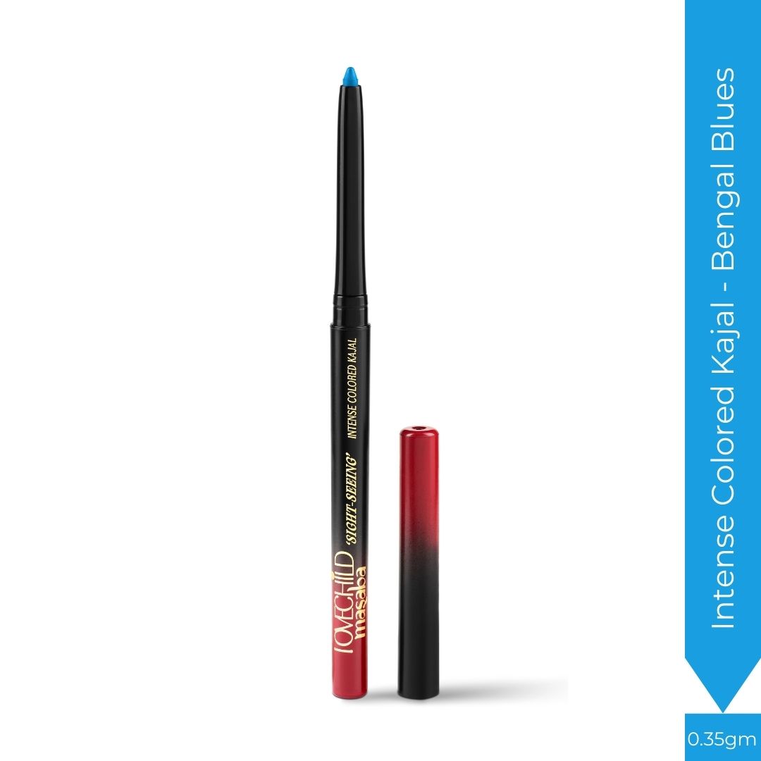 Bengal Blues- Sight-seeing Intense Colored Kajal  (Sky Blue) Water-proof & Smudge-proof