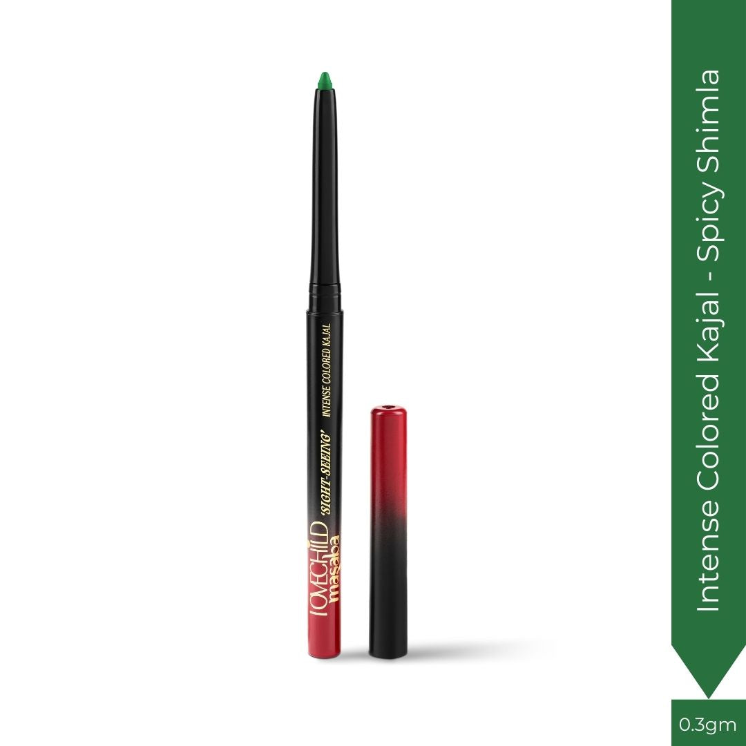 Spicy Shimla- Sight-seeing Intense Colored Kajal  (Green) Water-proof & Smudge-proof