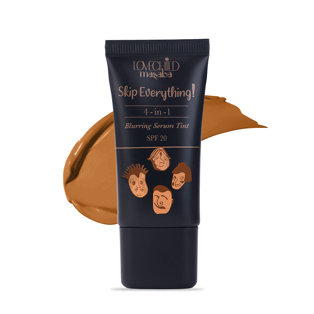 Skip Everything Blurring Serum Skin Tint Without Brush 4-in-1 Benefits -Tough Toffee (Deep)