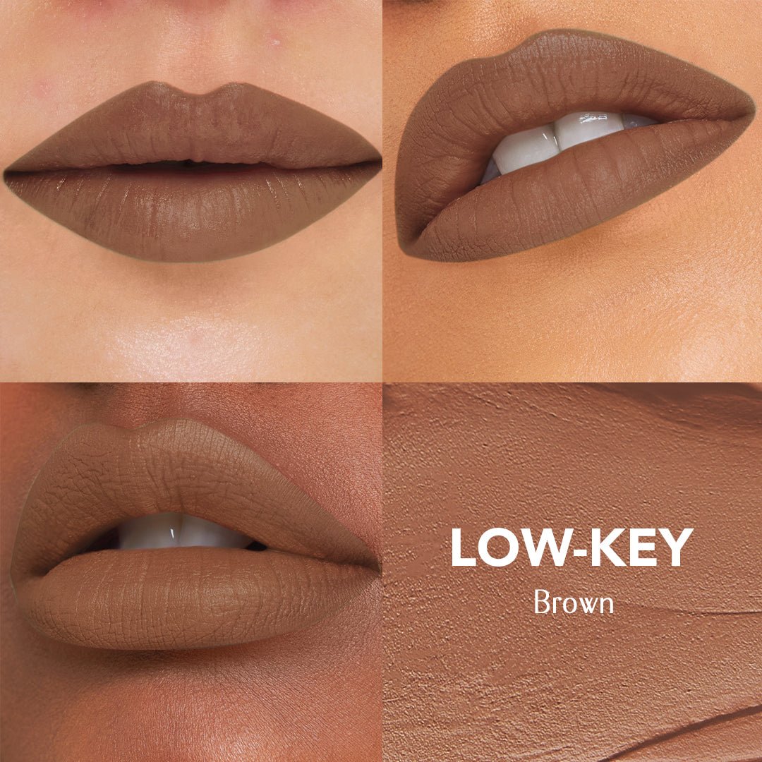 Low-Key - (Brown) Kiss My Sass Velvet Matte Liquid Lipstick Transfer-Proof With Intense Color