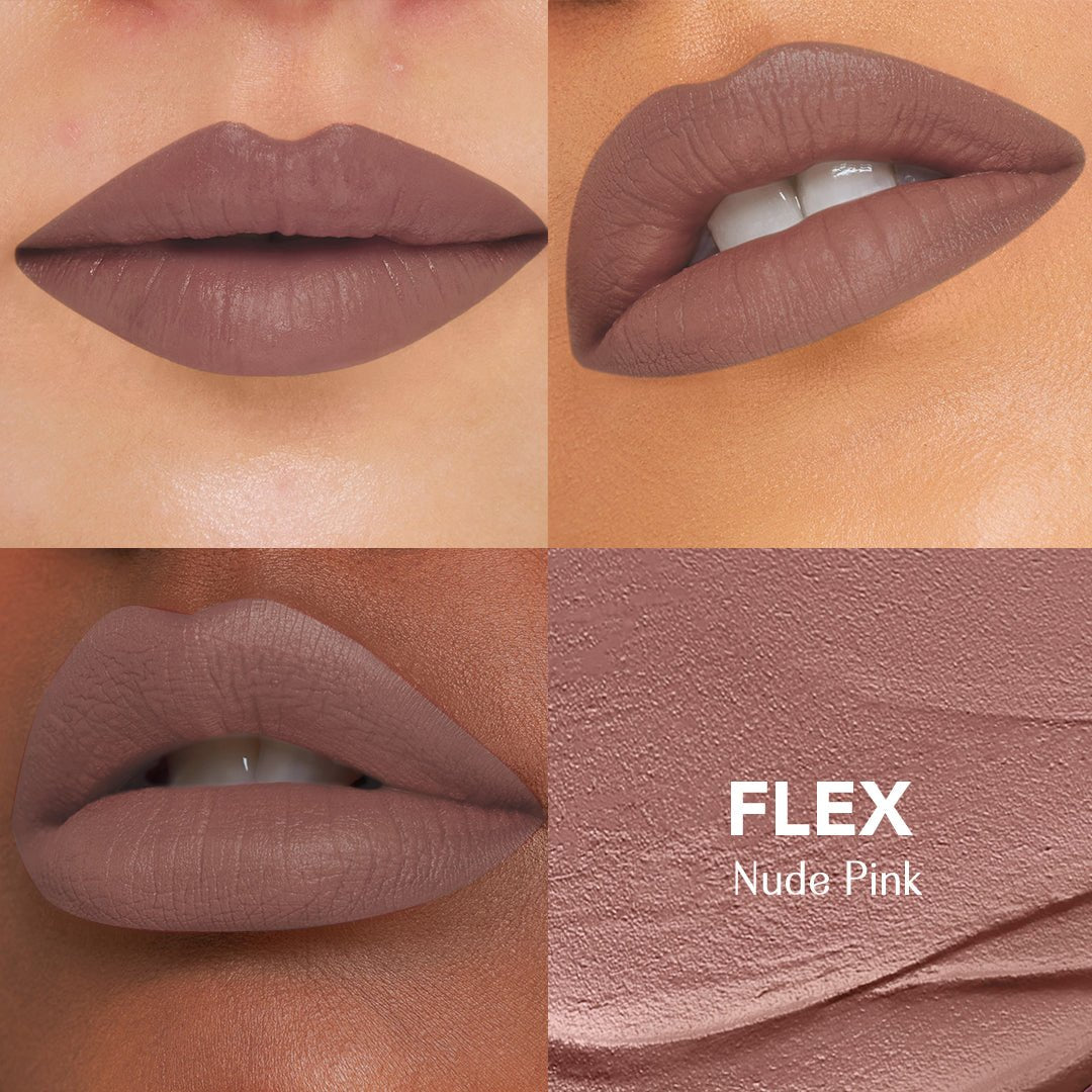 Flex - (Nude Pink) Kiss My Sass Velvet Matte Liquid Lipstick Transfer-Proof With Intense Color