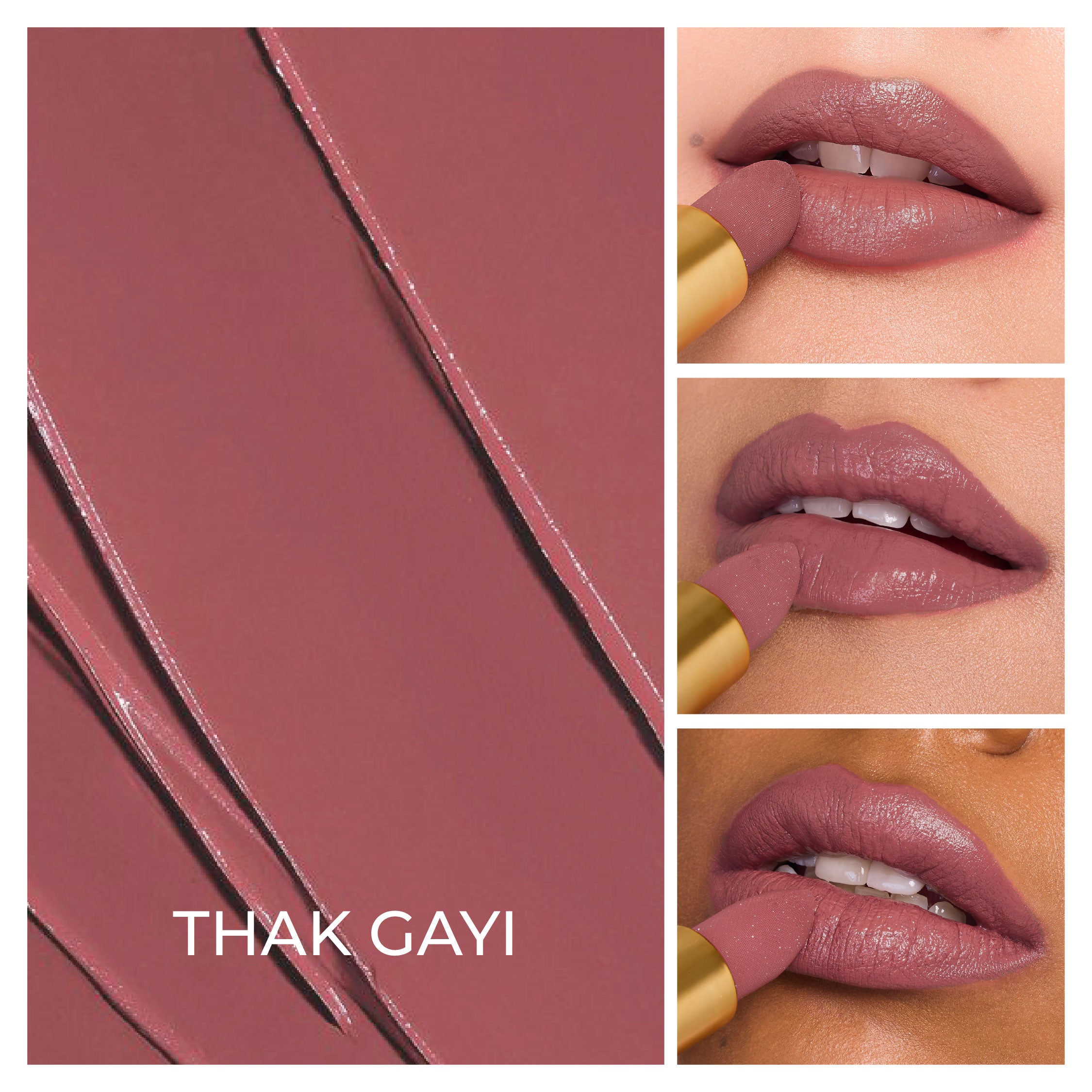 Batua Pocket Lipstick - Thak Gayi (Nude Pink) Rich Satin Finish With In-built Mirror
