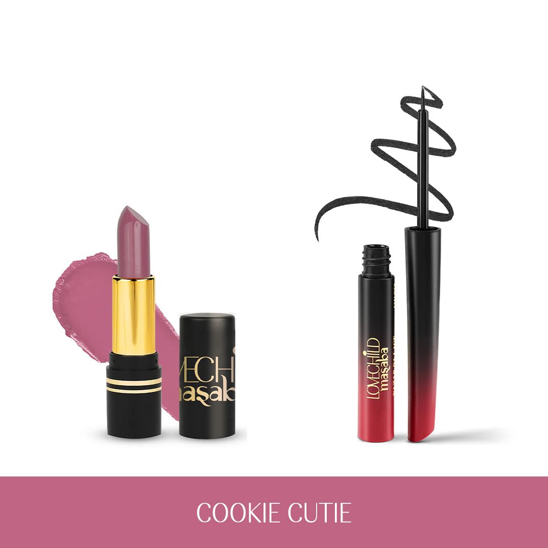 Cookie Cutie - Eyeliner and Full Pocket Lipstick Combo ( Crack a Cookie)