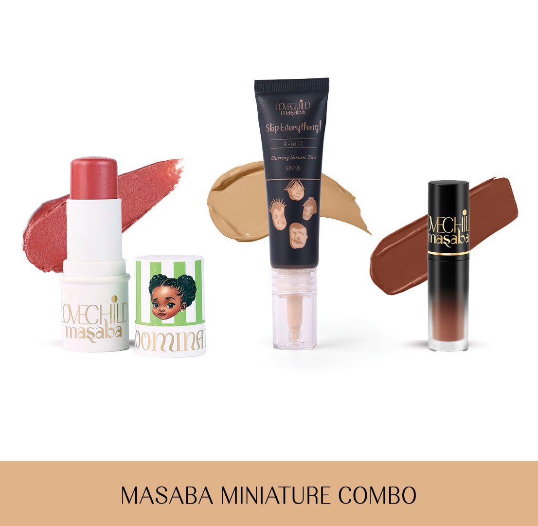 Masaba Ministick Combo - Pocket Serum Tint, Bloominator and Pocket Liquid Lipstick Combo (Lonely Lioness, Giggle and Ice tea)