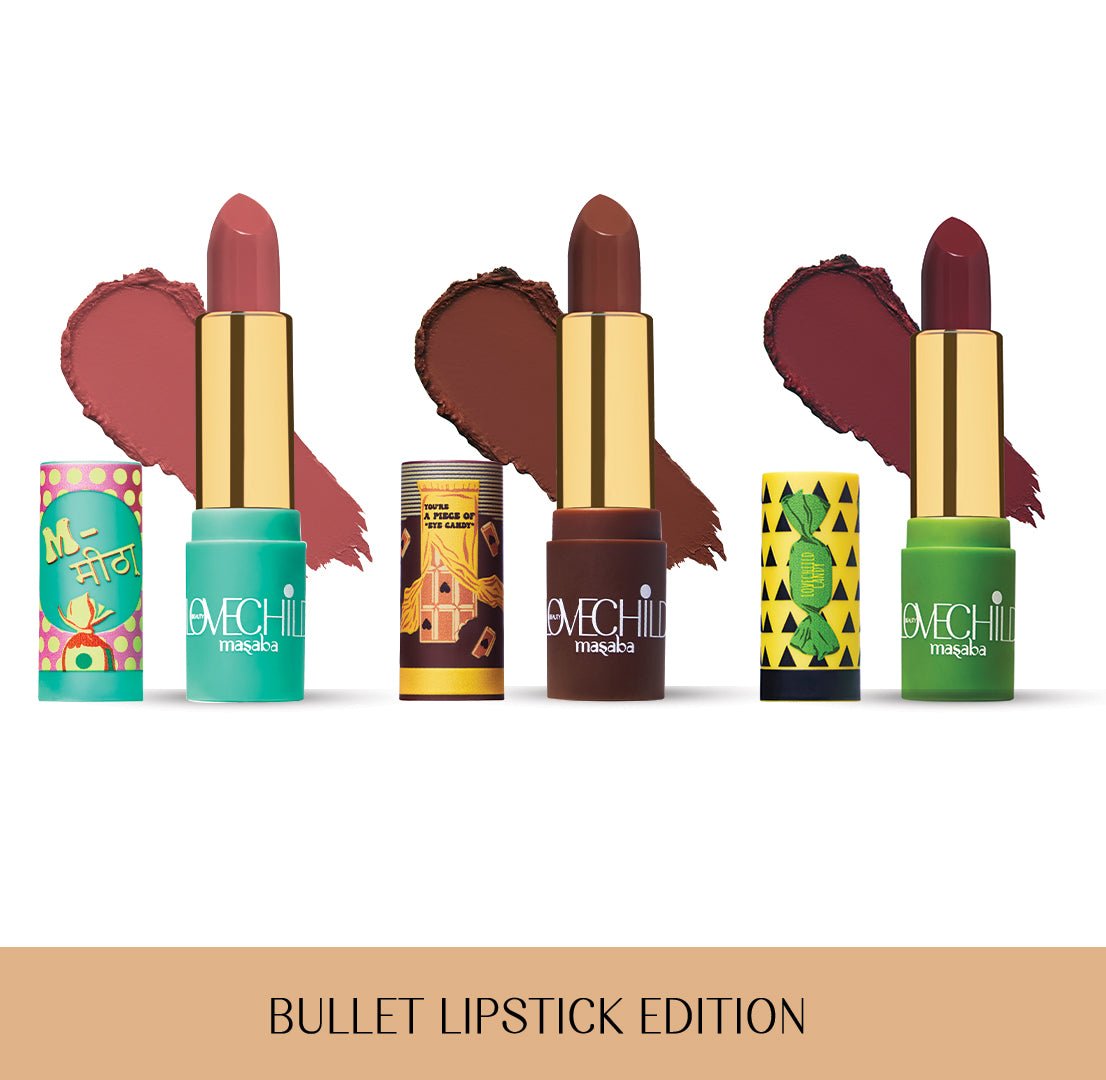 Masaba's Fav Bullet Lipstick Combo - Luxe Matte Lipstick Combo (Meetha, Barfee, Paantastic)