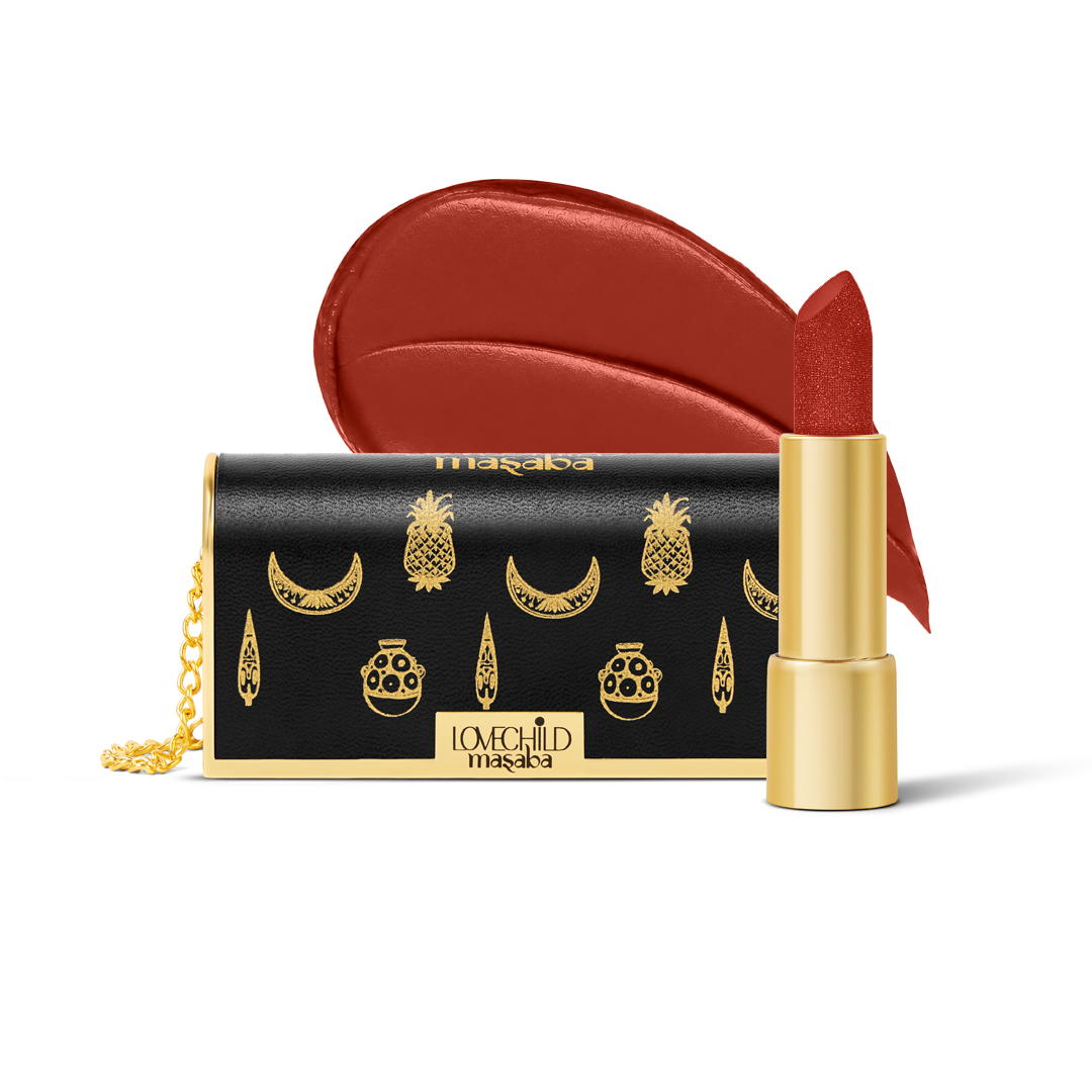 Batua Pocket Lipstick - Crunchy Mirchi (Brownish Red) Rich Satin Finish With In-built Mirror