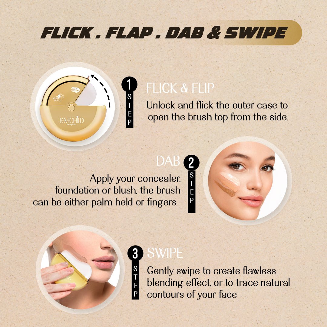 Swipe Right Blending Brush- Multi-use Face brush - Foundation, Concealer, etc.