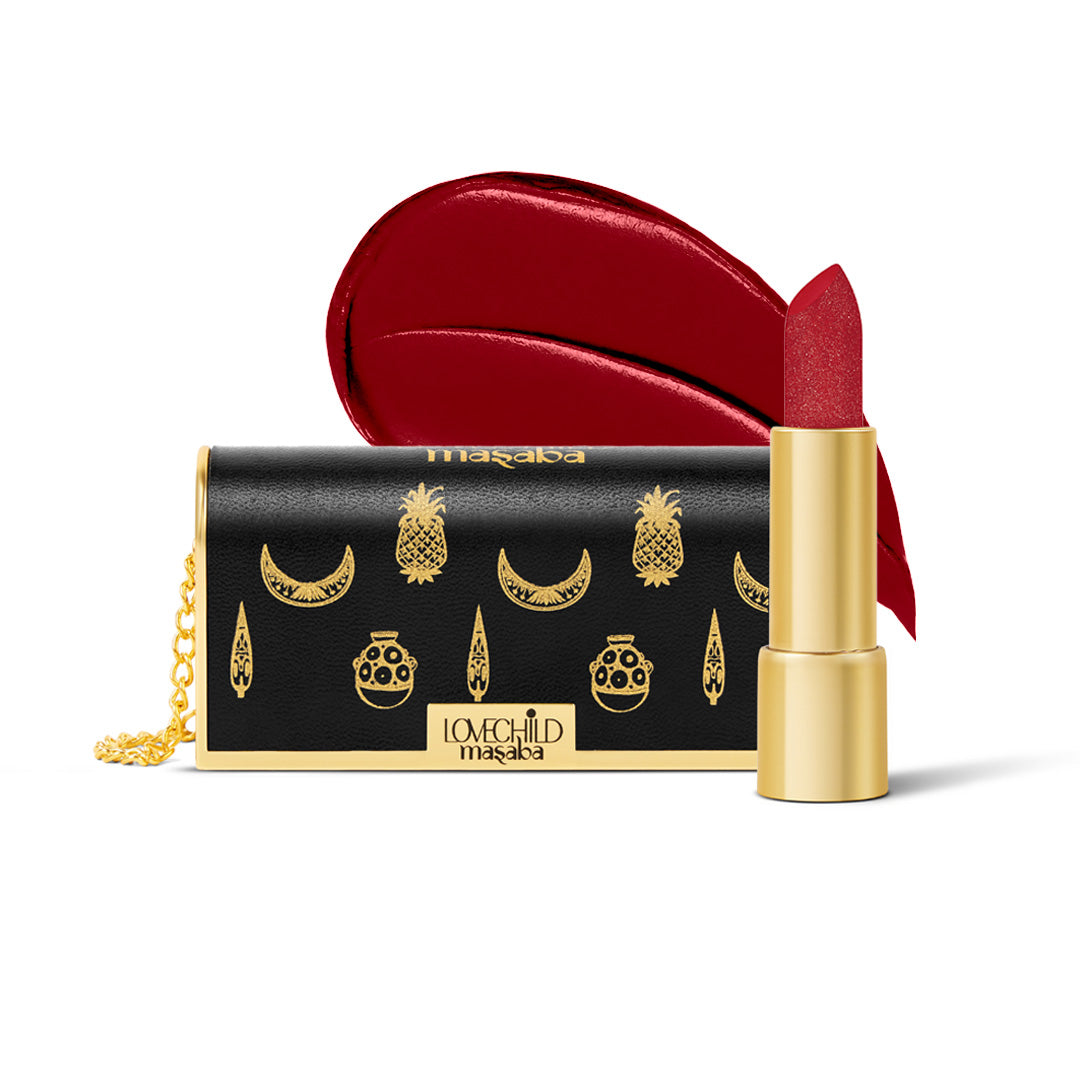 Batua Pocket Lipstick - Gulaabo (Red) Rich Satin Finish With In-built Mirror