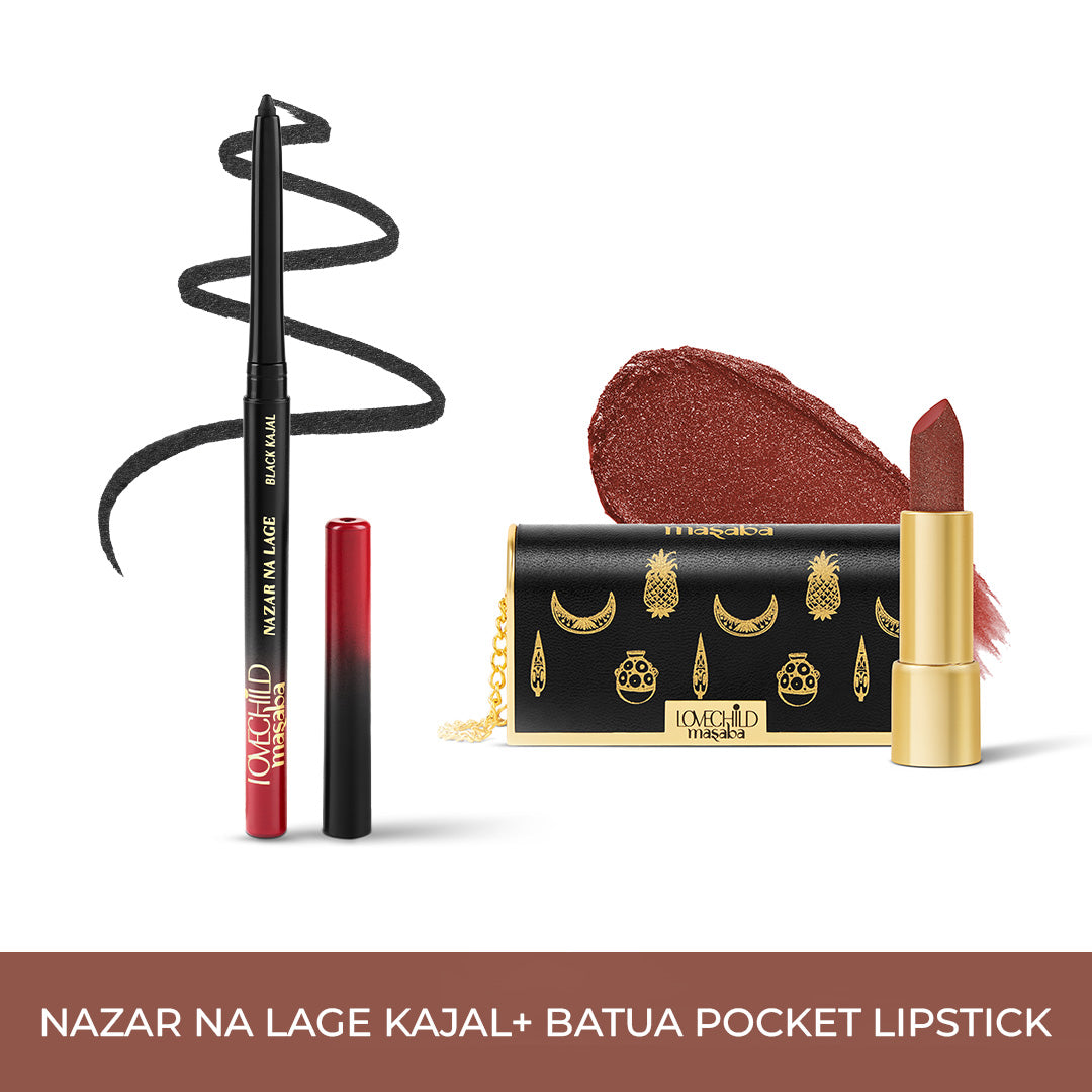 Nazar Na lage Kajal & Batua Pocket Lipstick - Crunchy Mirchi