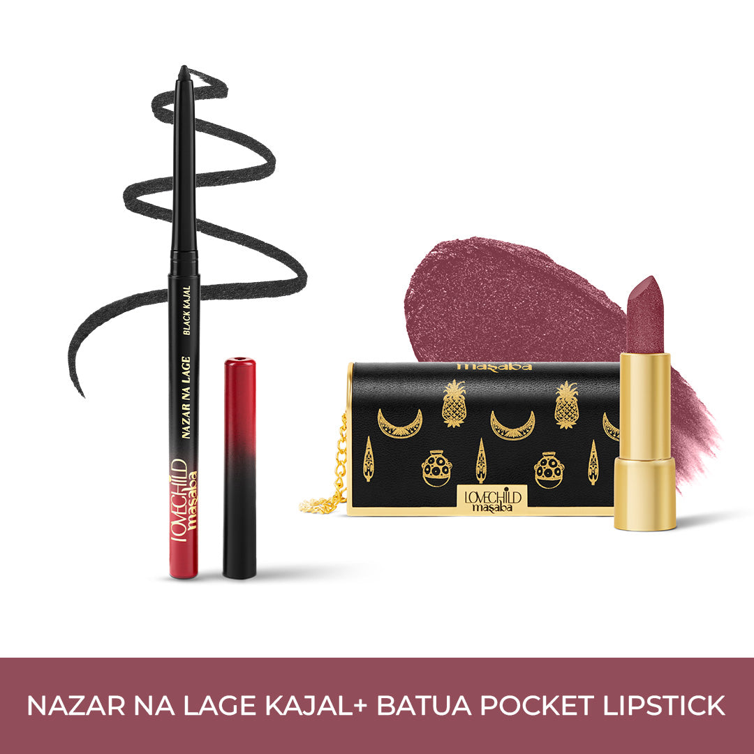 Nazar Na lage Kajal & Batua Pocket Lipstick - Mauve Mantra