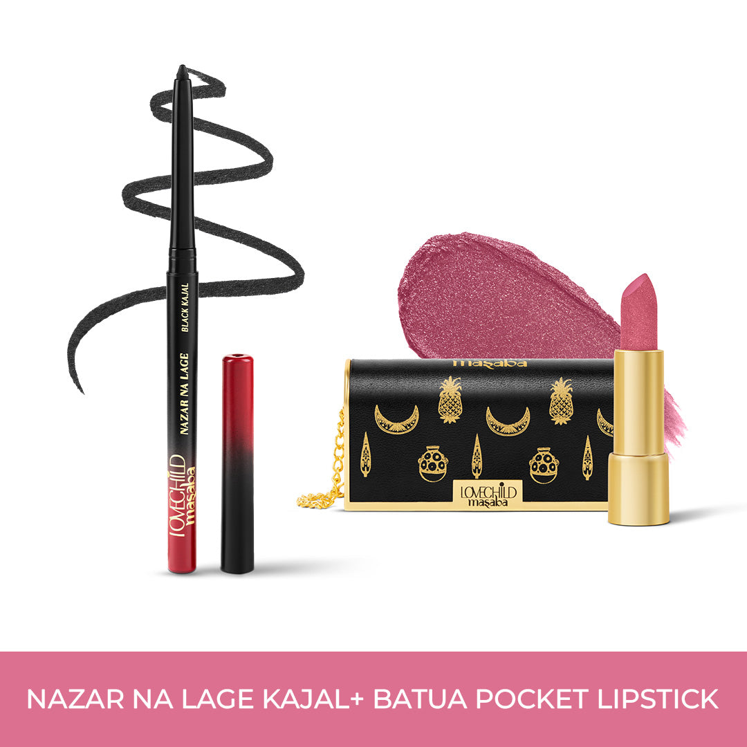 Nazar Na lage Kajal & Batua Pocket Lipstick - Pressed Petal