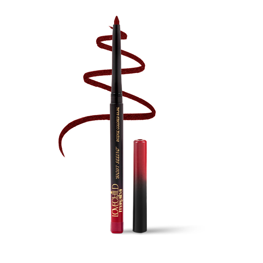 Sight-Seeing Intense Colored Kajal- Mysore Maroon (Maroon) Water-proof & Smudge-Proof