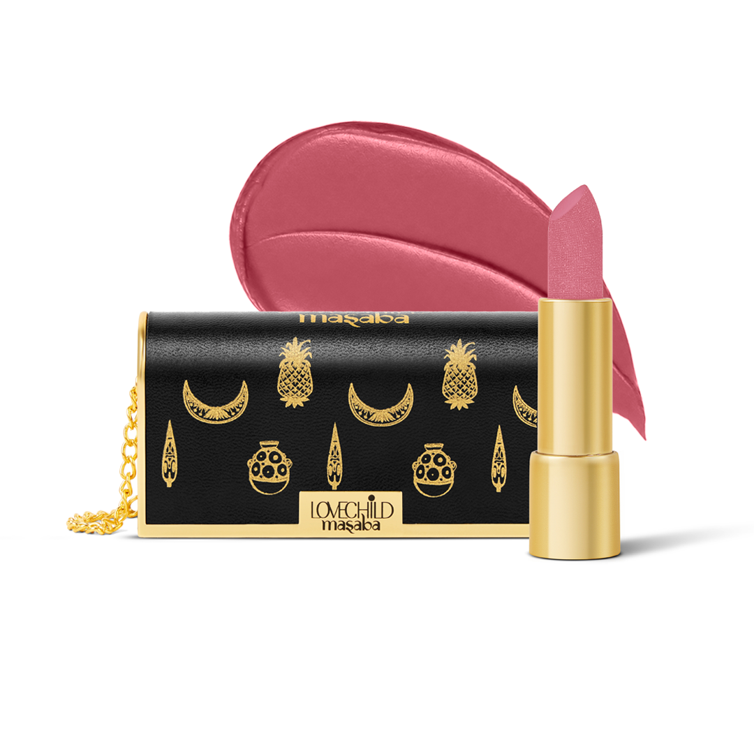 Batua Pocket Lipstick - Pressed Petal (Nude Pink) Rich Satin Finish With In-built Mirror