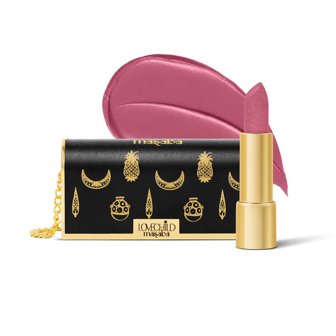 Batua Pocket Lipstick - Pressed Petal (Nude Pink) Rich Satin Finish With In-built Mirror