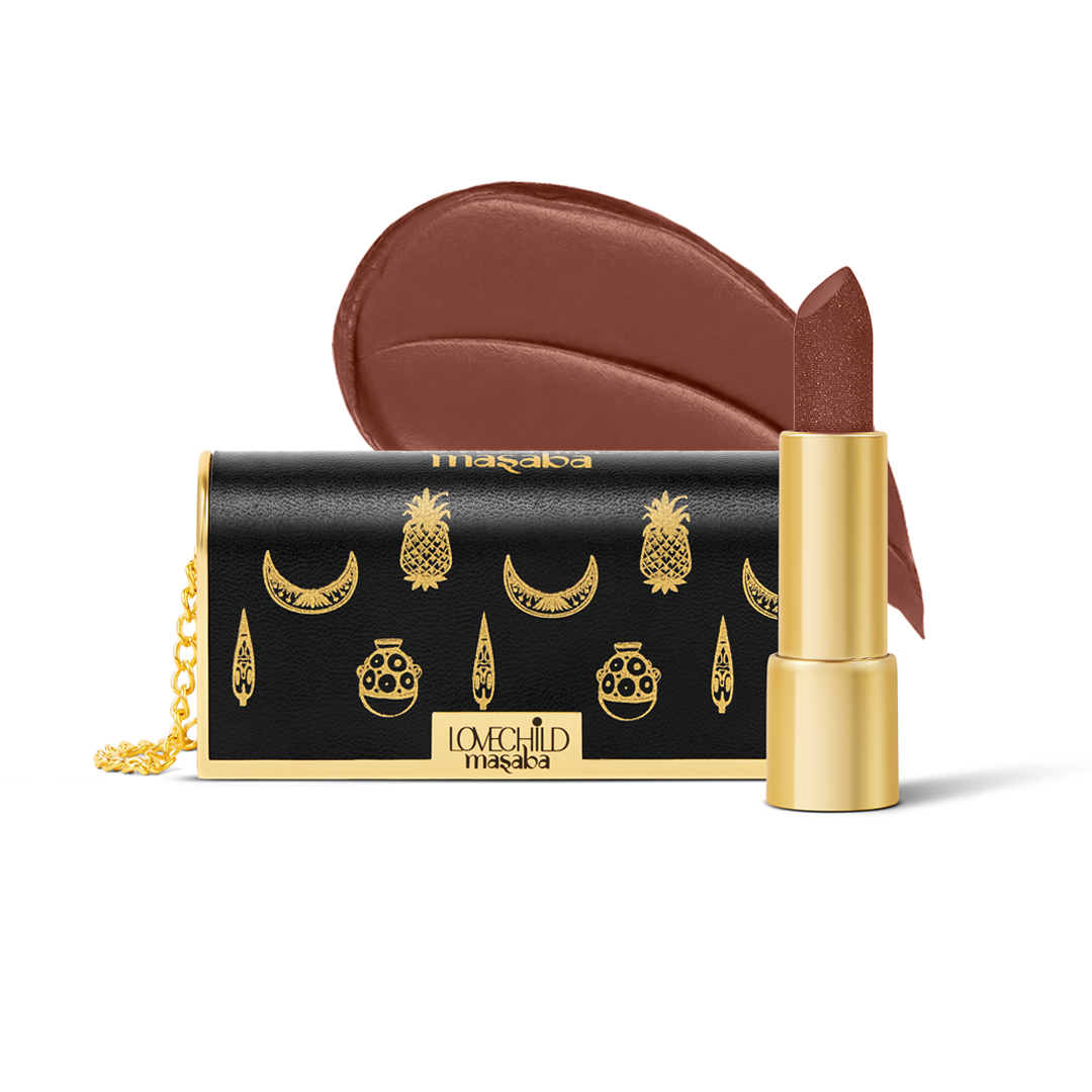 Batua Pocket Lipstick - Spicy Imli (Dark Brown) Rich Satin Finish With In-built Mirror