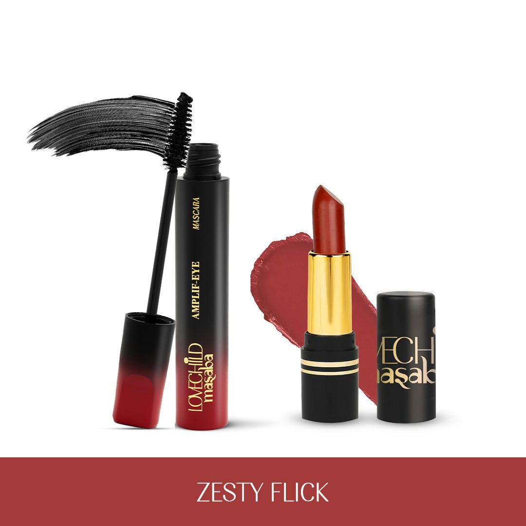 Zesty Flick - Mascara and Full Pocket Lipstick Combo (Nimbu Paani 2.0)