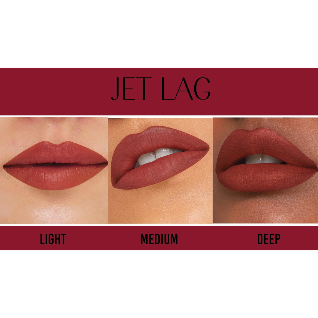 Jet Lag- Passport to Plump Lip Volumizing Matte Crayon  (Crimson) Transfer-proof