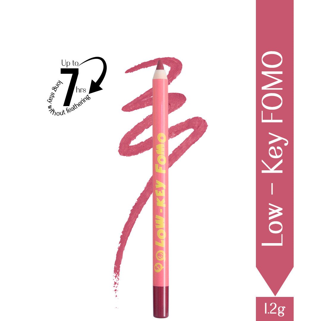 Low Key FOMO- Passport Pucker Lip Booster Matte Liner  (Rose Pink) 7 hours without feathering