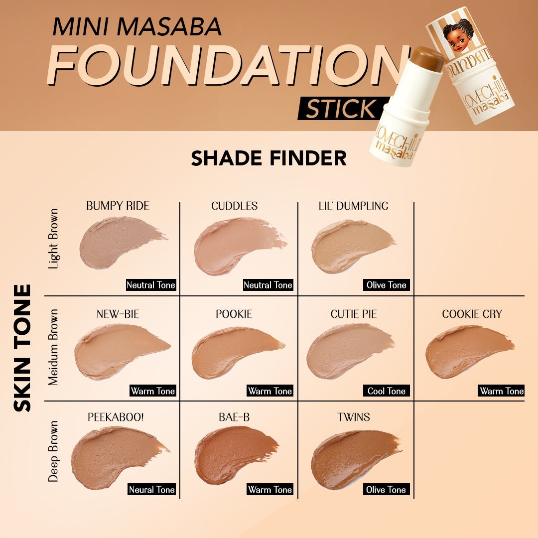 Peekaboo! - Mini Masaba Foundation Makeup Stick (Deep) Easy To Blend, Mattifying Coverage