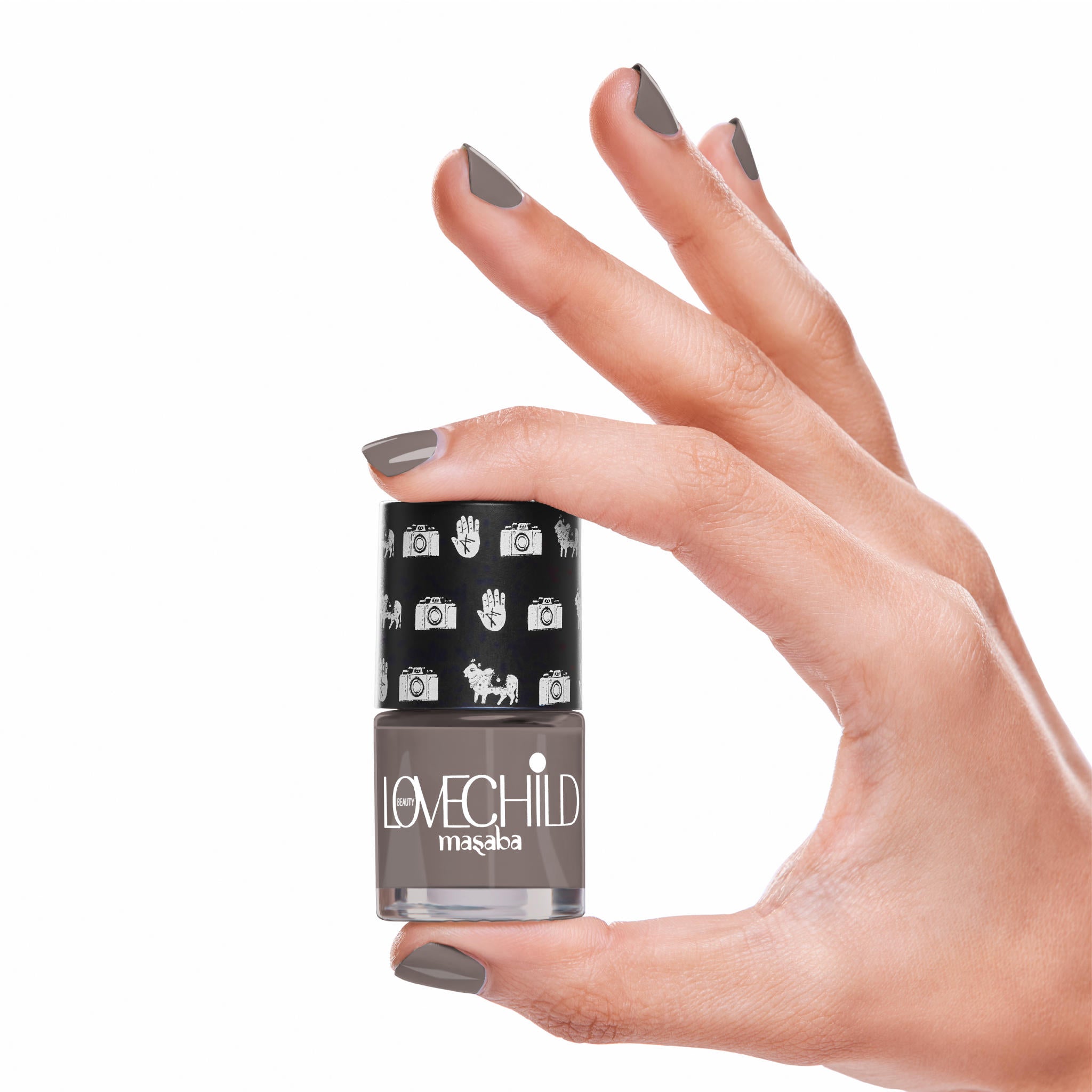LoveChild Masaba -  Baadal | Breathable Greyish Brown Glossy Nail Paint, 8ml