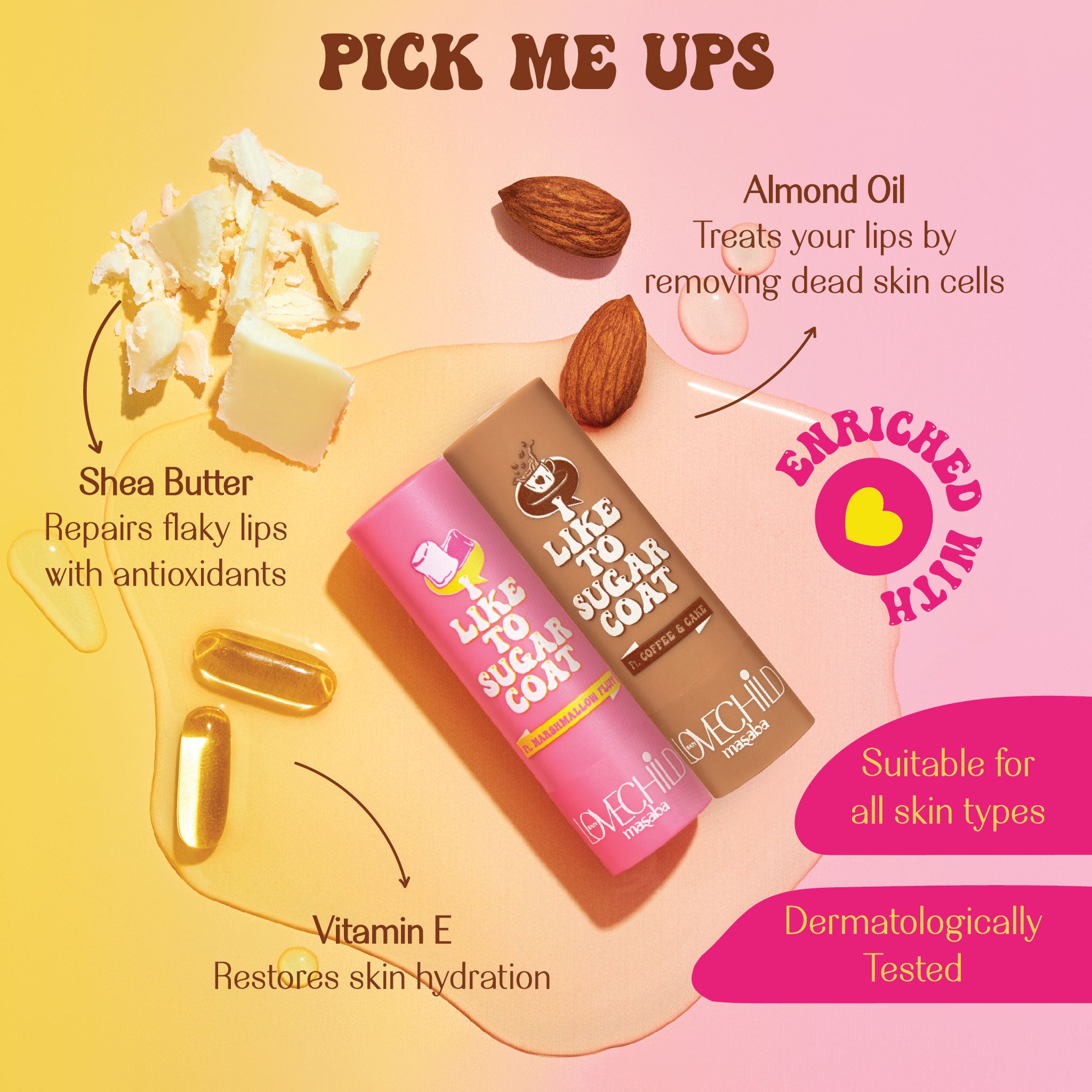 Marshmallow Fluff- I Like To Sugar Coat  (Pink) Hydrating & Tinted Lip Balm with SPF22