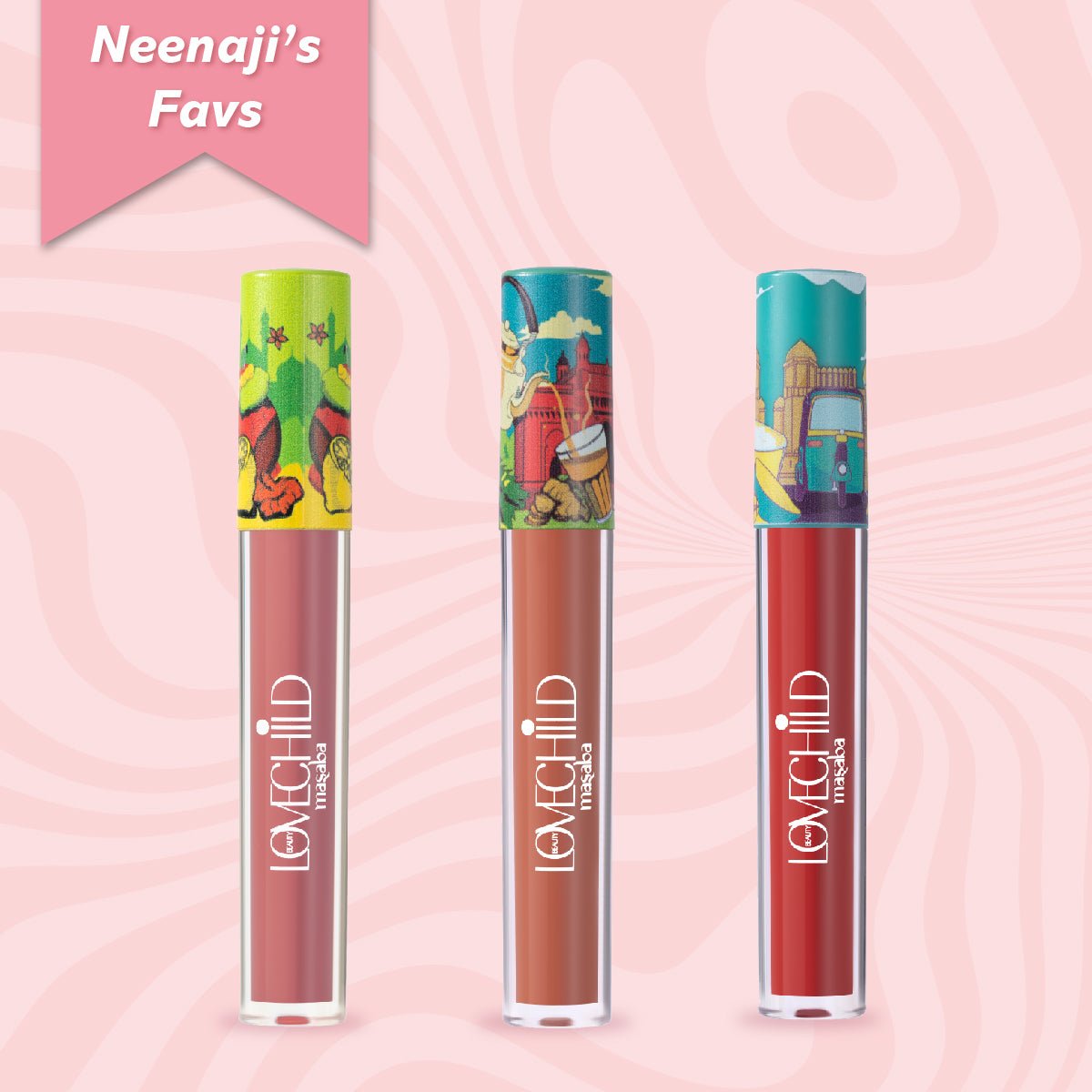 Neenaji's Fav Lip Crème Combo - Lip Crème Liquid Lipstick Combo ( Meetha Jaljeera, Masala Chai, Kokum Panna)
