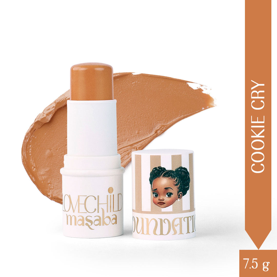 Cookie Cry - Mini Masaba Foundation Makeup Stick (Medium) Easy To Blend, Mattifying Coverage