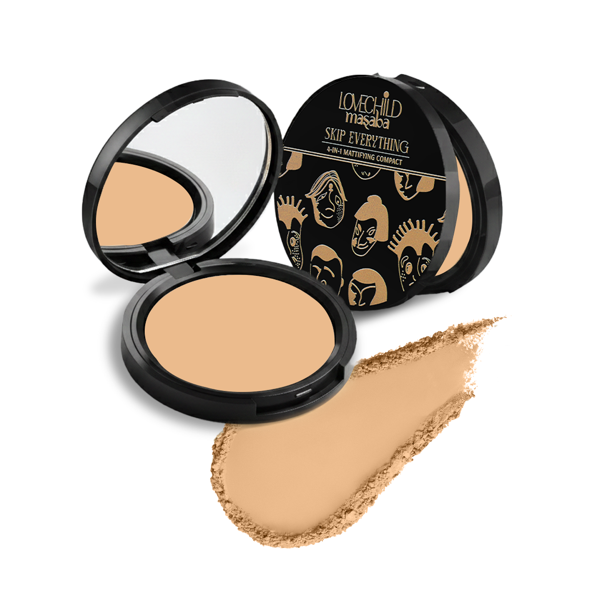Skip Everything Mattifying Compact 4-IN-1 Benefits - Honest Honey  (Medium)