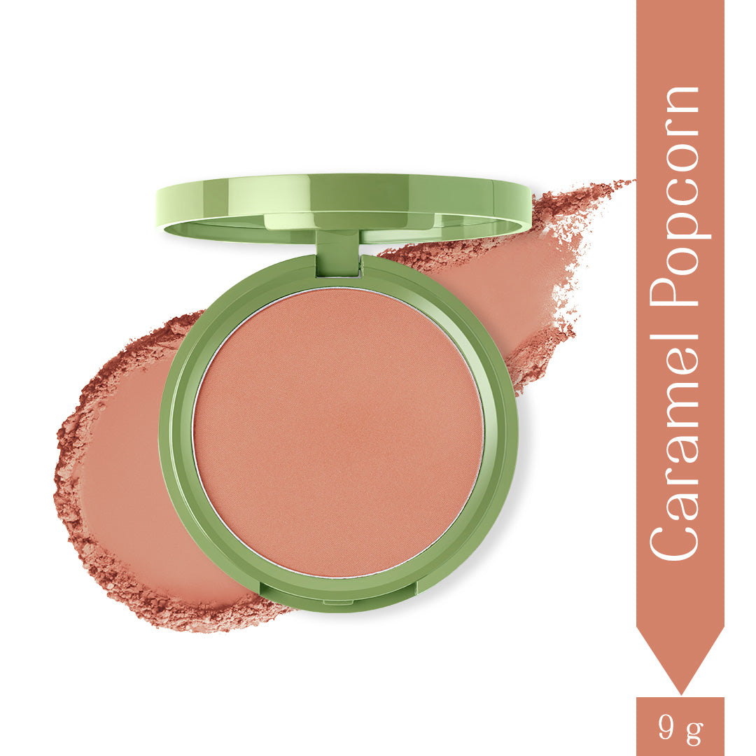 Caramel Popcorn - Cheek Flick Mattifying Powder Blush (Light Brown) Soft-focus & Long Wear