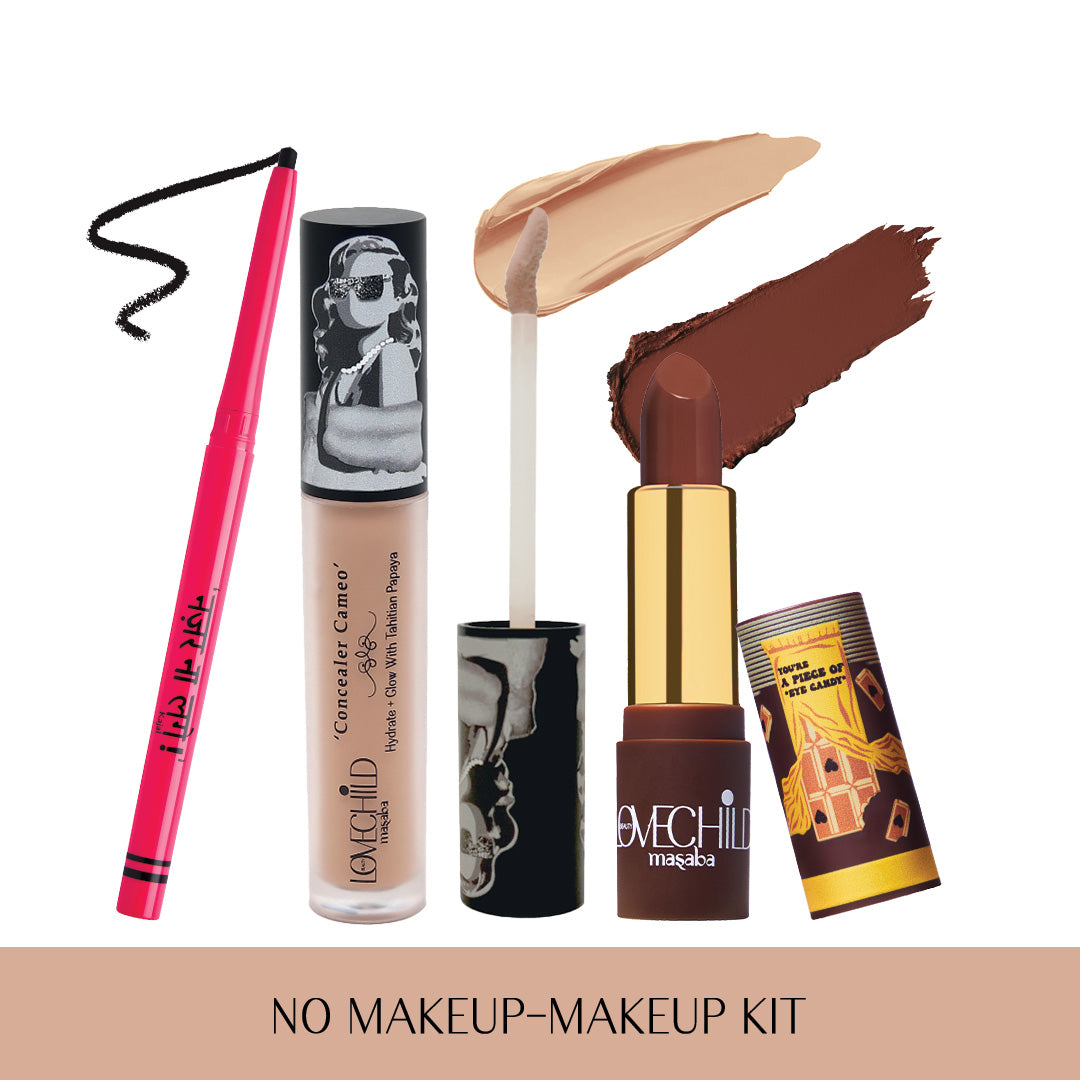 No-Makeup Makeup Kit (Deep) (Concealer, Kajal, & Bullet Lipstick)