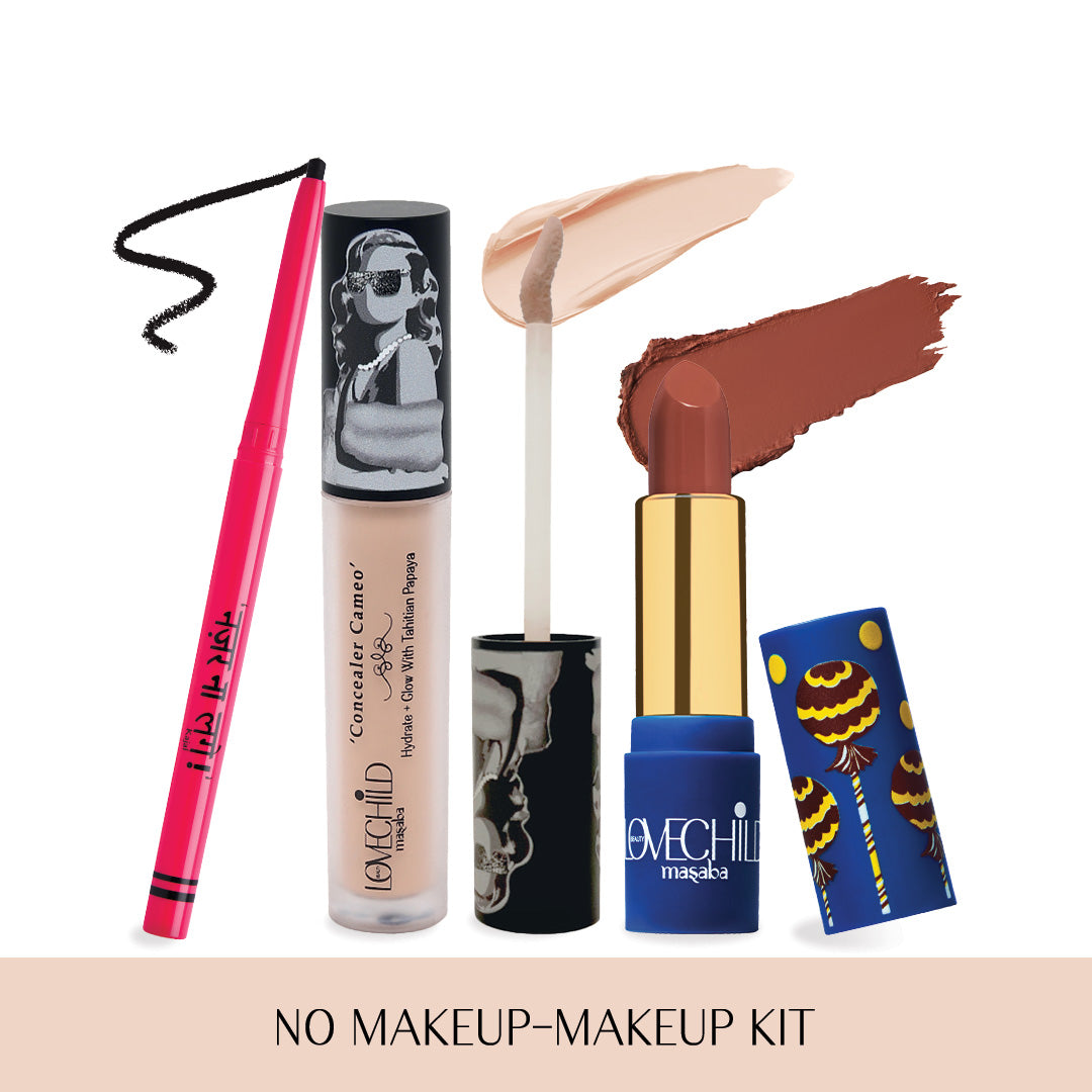 No-Makeup Makeup Kit (Medium) (Concealer, Kajal, & Bullet Lipstick)