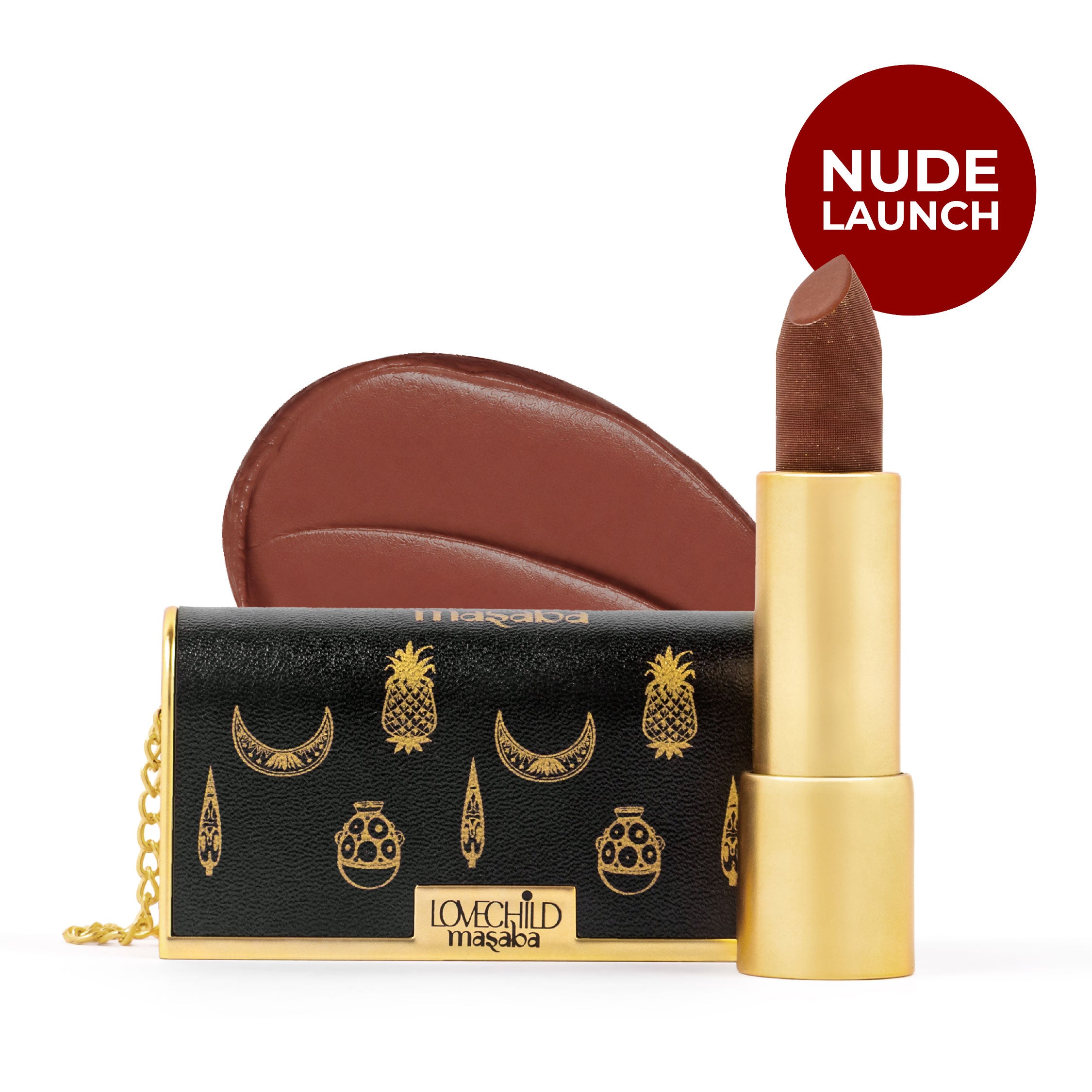 Batua Pocket Lipstick - Chai Khari (Nude Brown) Rich Satin Finish With In-built Mirror