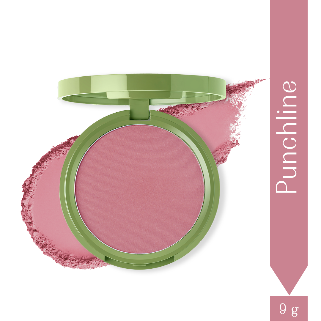 Punchline - Cheek Flick Mattifying Powder Blush (Reddish Pink) Soft-focus & Long Wear