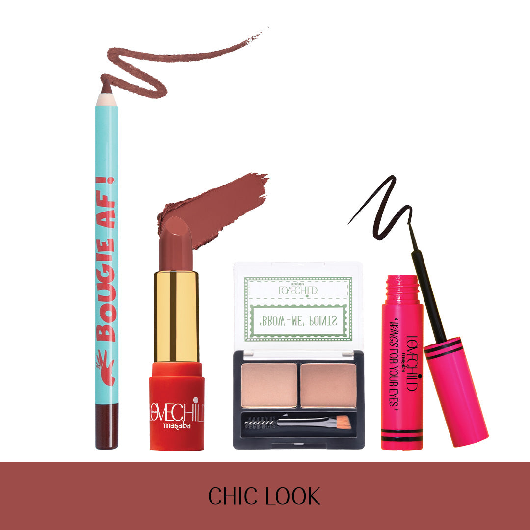 Chic Look (Gifting combo) (Bullet Lipstick, Lip Liner, Brow Palette, & Eyeliner)