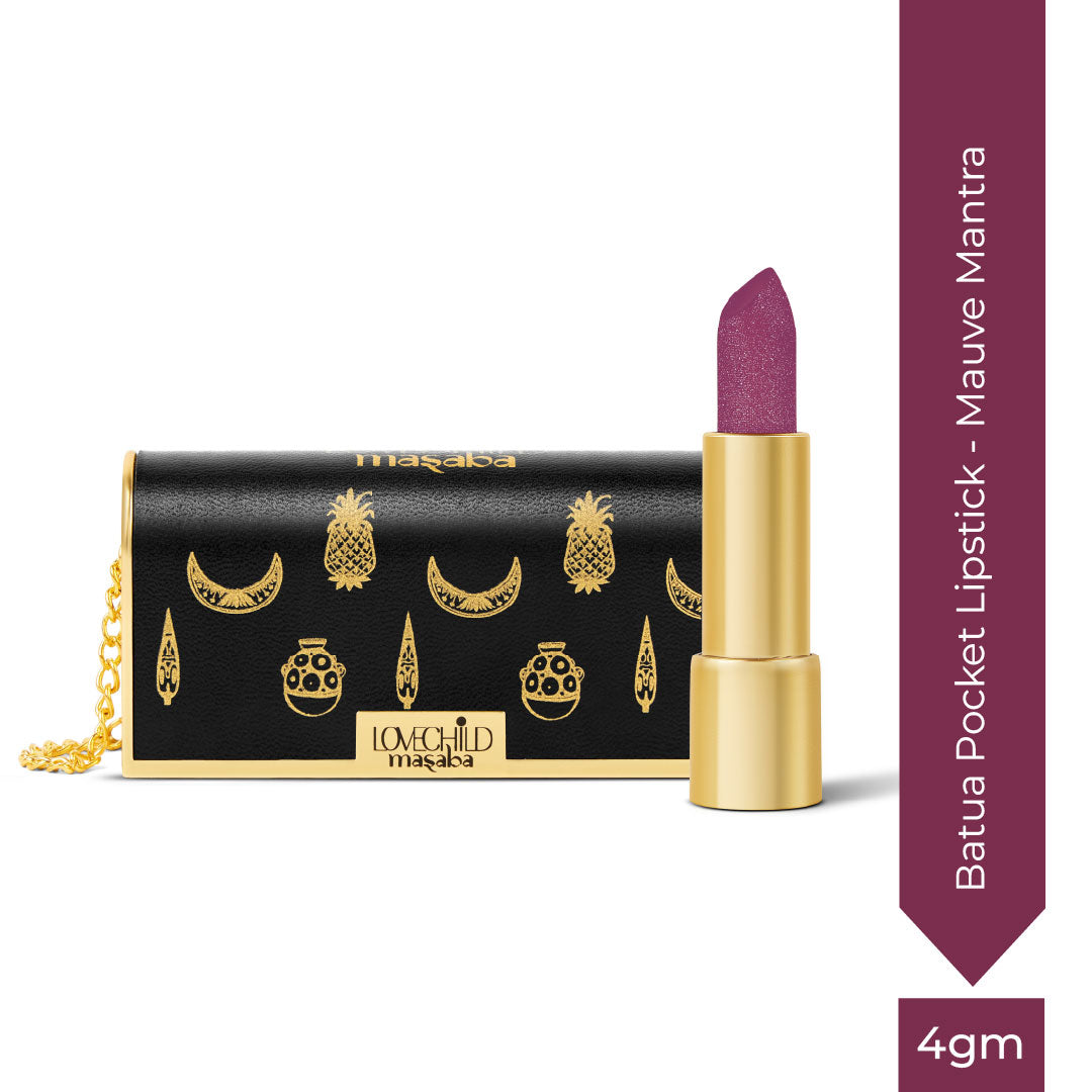 Batua Pocket Lipstick - Mauve Mantra (Mauve) Rich Satin Finish With In-built Mirror