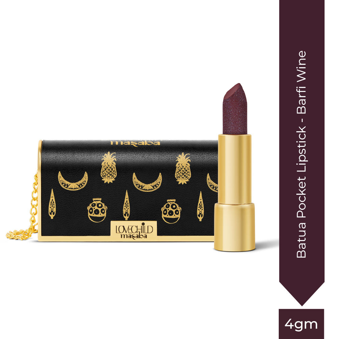 Batua Pocket Lipstick - Barfi Wine (Wine) Rich Satin Finish With In-built Mirror