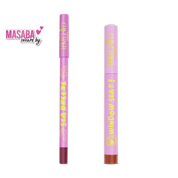 LoveChild Masaba Pinky Promise Liner & Lip Crayon Combo (Sea Breeze & Window Seat)