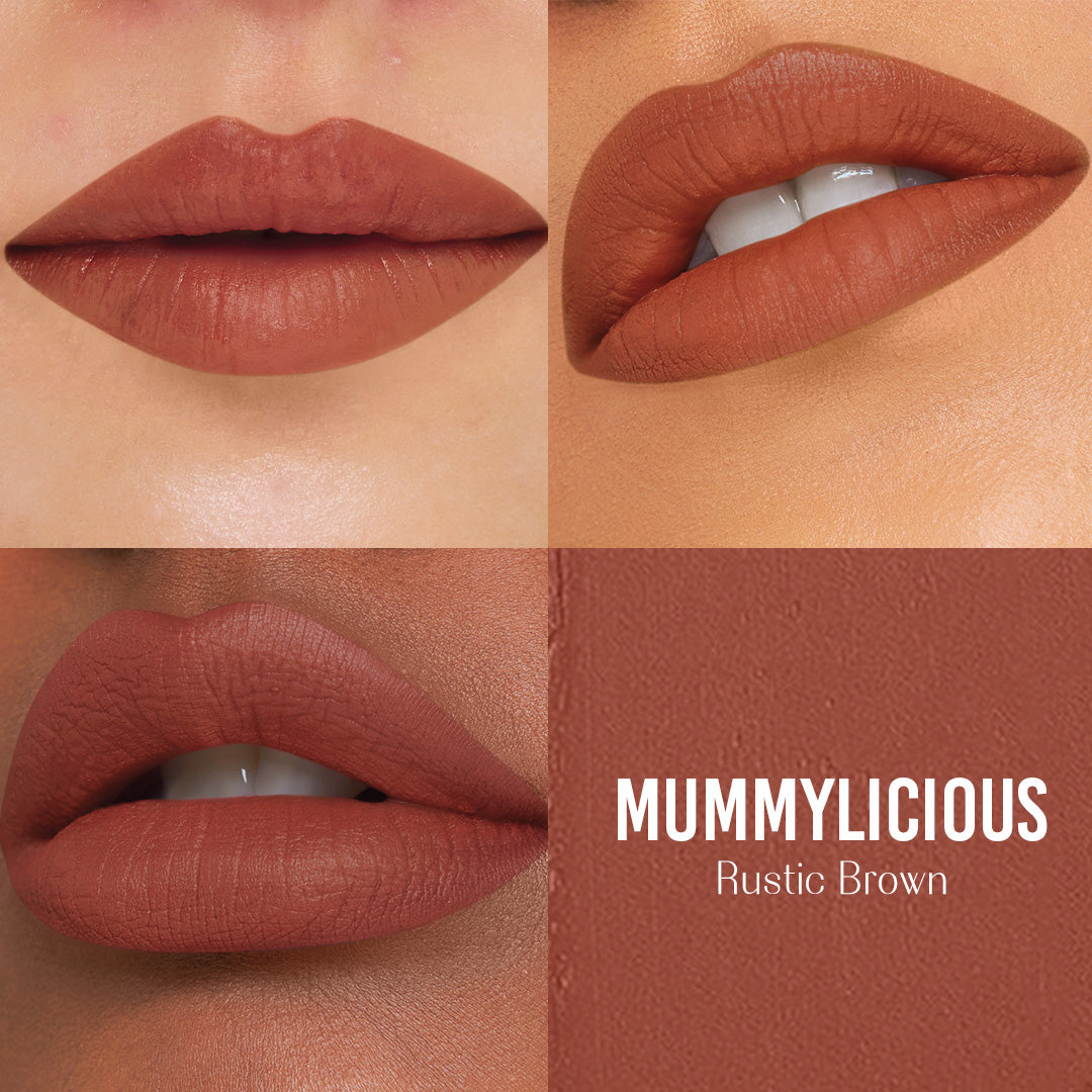 Mummylicious - Bare Browns Ultra Matte Lipstick (Rustic Brown)- Intense color pay-off