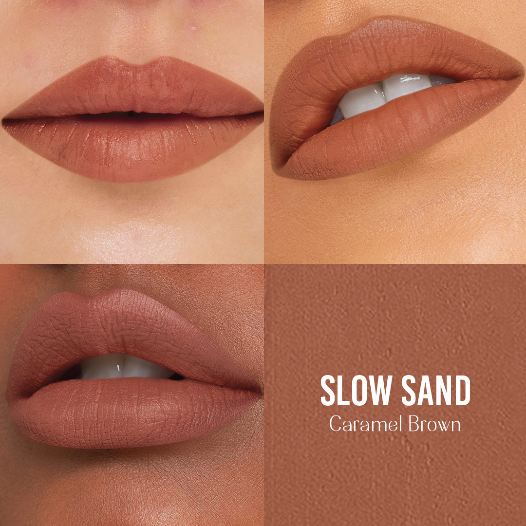 Slow Sand - Bare Browns Ultra Matte Lipstick (Caramel Brown)- Intense color pay-off