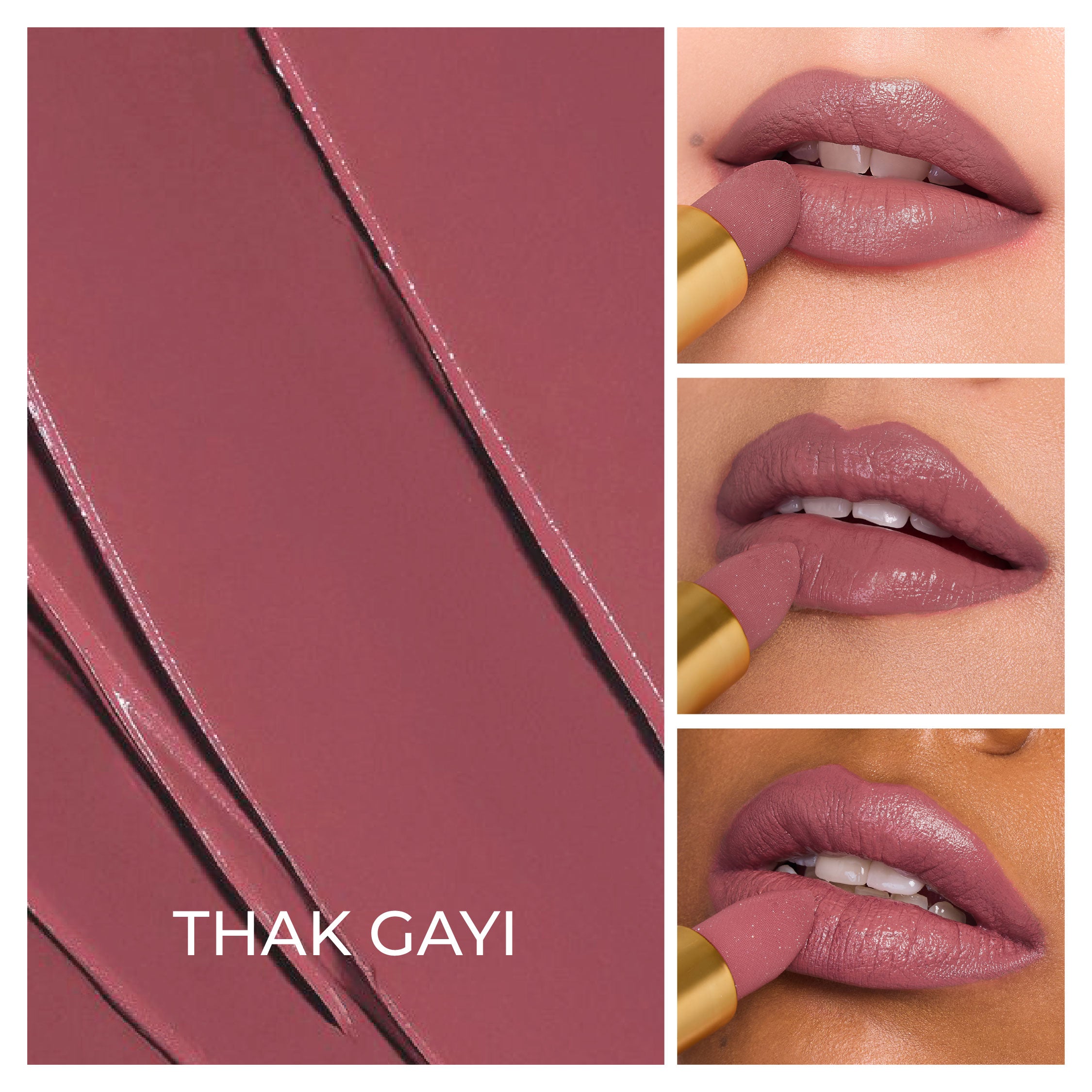 Batua Pocket Lipstick - Thak Gayi (Nude Pink) Rich Satin Finish With In-built Mirror