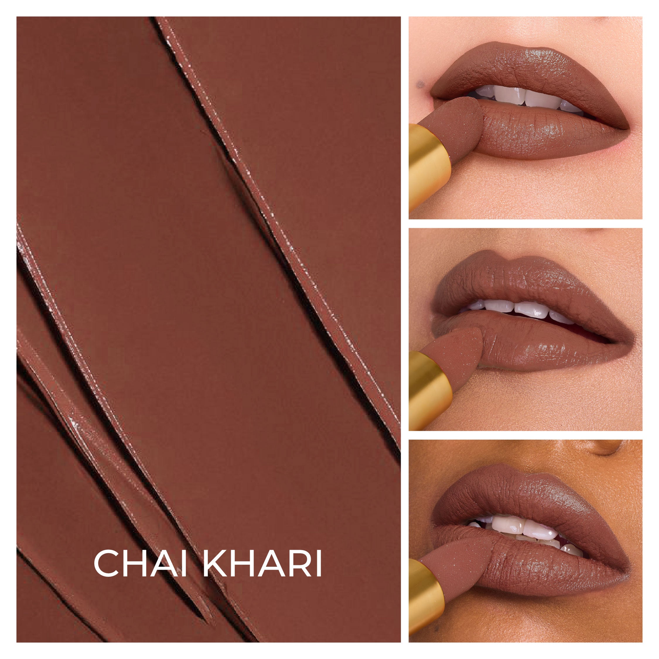 Batua Pocket Lipstick - Chai Khari (Nude Brown) Rich Satin Finish With In-built Mirror