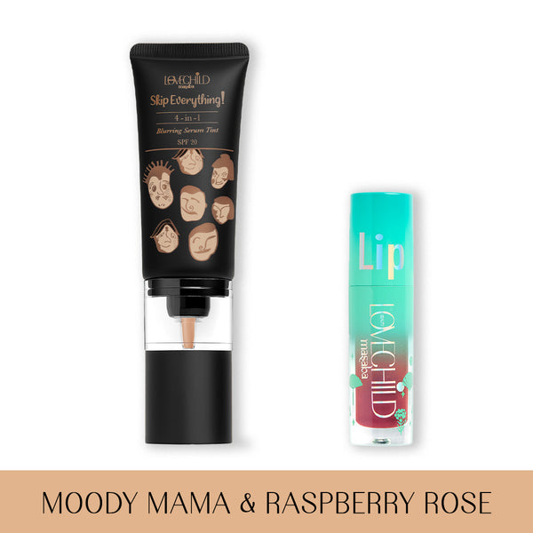 LoveChild Masaba Serum Tint & Lip Oil Combo- Moody Mama + Raspberry Rose