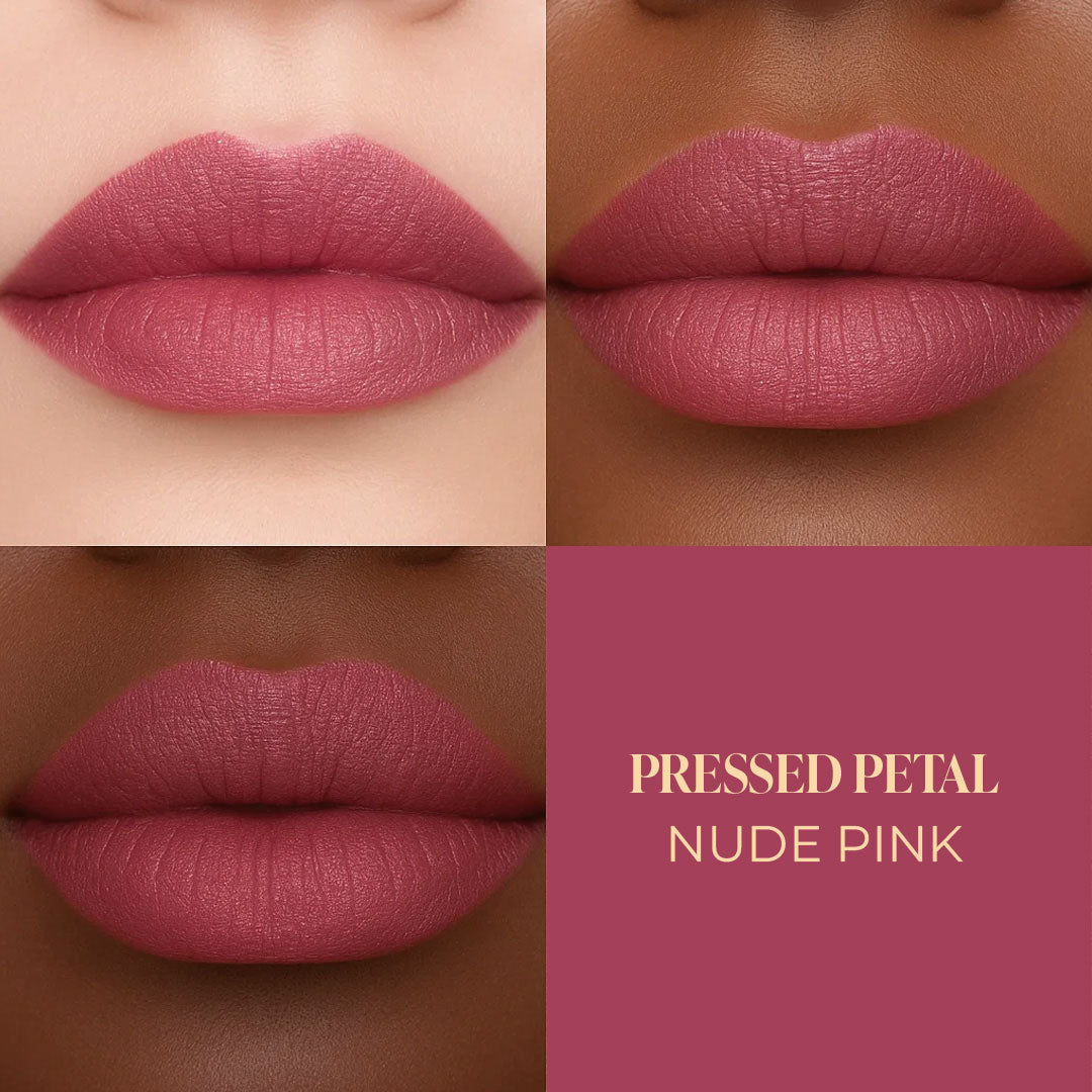 Batua Pocket Lipstick - Pressed Petal (Nude Pink) Rich Satin Finish With In-built Mirror
