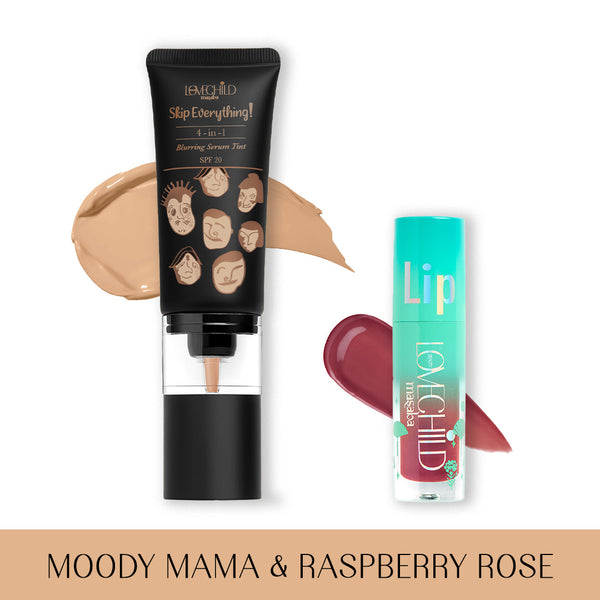 LoveChild Masaba Serum Tint & Lip Oil Combo- Moody Mama + Raspberry Rose