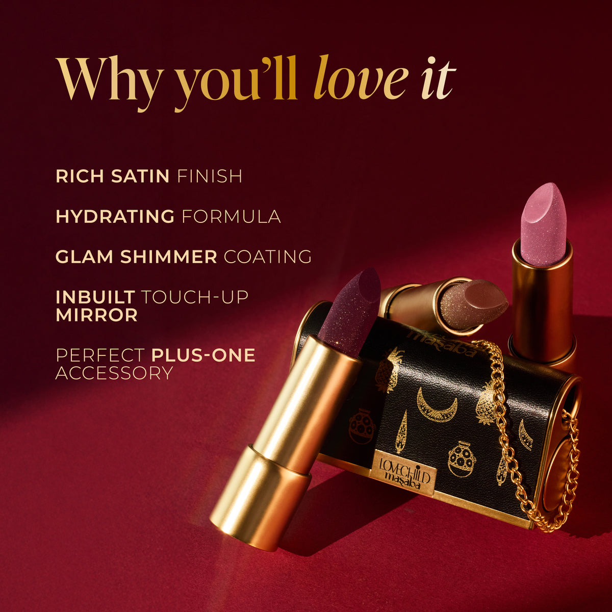 Batua Pocket Lipstick - Pressed Petal (Nude Pink) Rich Satin Finish With In-built Mirror