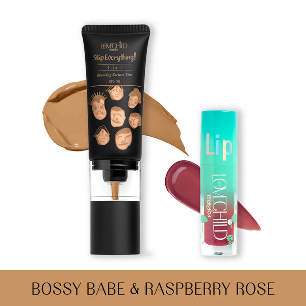 LoveChild Masaba Serum Tint & Lip Oil Combo- Bossy Babe + Raspberry Rose