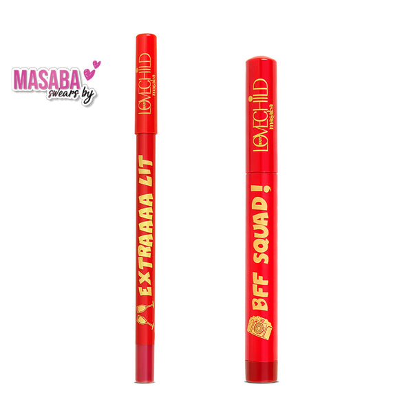 LoveChild Masaba Red-y for Anything Liner & Lip Crayon Combo (Extraaa Lit & BFF Squad)